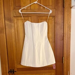 PrettyLittleThing White Strapless Dress
